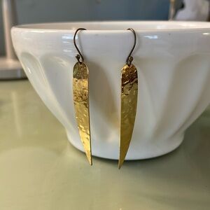 Gorgeous Hammered Brass Earringss